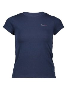 Pepe Jeans Koszulka w kolorze granatowym rozmiar: M. Niebieskie bluzki Pepe Jeans, m, bez wzorów, z jeansu, bez kołnierzyka, bez ramiączek. Za 87,61 zł.