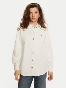 Tommy Jeans Koszula DW0DW18871 Écru Relaxed Fit. Koszule Tommy Jeans, m, bez wzorów, z bawełny, bez kołnierzyka, bez ramiączek. Za 289,99 zł.