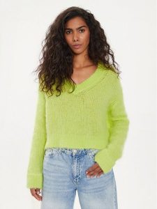 American Vintage Sweter Bymi BYM18AE24 Zielony Regular Fit. Zielone swetry klasyczne American Vintage, l, z wełny, bez kołnierzyka. Za 339,99 zł.