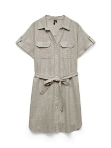 Vero Moda Sukienka w kolorze szarym rozmiar: S. Szare sukienki Vero Moda, na co dzień, s, bez wzorów, z bawełny, bez kołnierzyka, bez ramiączek, mini, proste. Za 105,38 zł.