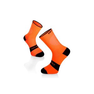 Skarpety rowerowe SKARPETKI ROWEROWE LEKKIE Fluo Orange. Pomarańczowe skarpetki TRY TO FLY, bez wzorów. W wyprzedaży za 58,09 zł.