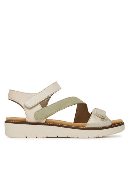 Remonte Sandały D2050-62 Beżowy. Brązowe sandały Remonte, bez wzorów, ze skóry, bez obcasa, na płaskiej podeszwie, bez zapięcia. Za 295,99 zł.