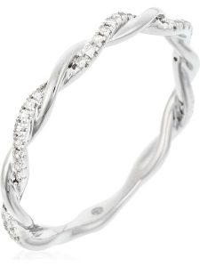 DIAMANTA Złoty pierścionek "Entrotillement" z diamentami rozmiar: 62. Szare pierścionki DIAMANTA, z diamentem, złote. Za 1 066,08 zł.