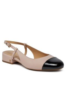 MICHAEL Michael Kors Sandały Perla Flex Sling Flat 40R4PLFP1L Różowy. Czerwone sandały MICHAEL Michael Kors, bez wzorów, ze skóry, bez obcasa, na słupku, bez zapięcia. Za 499,99 zł.
