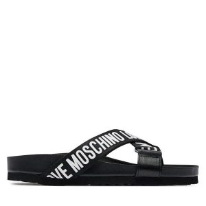 Klapki LOVE MOSCHINO. Białe klapki LOVE MOSCHINO, bez wzorów, bez obcasa. Za 469,99 zł.