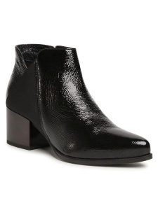 Lasocki Botki 70814-01 Czarny. Czarne botki Lasocki, bez wzorów, z lakierowanej skóry, bez obcasa, na słupku, bez zapięcia. Za 134,99 zł.