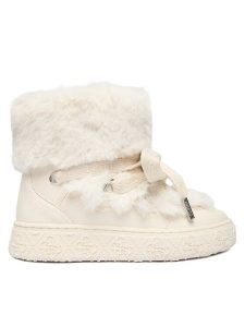 Guess Śniegowce FLFUEK FUR10 Écru. Buty zimowe Guess, z materiału, bez obcasa, bez zapięcia. Za 829,99 zł.