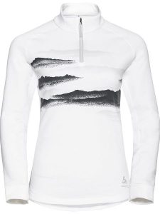 Odlo Bluza polarowa "Berra Graphic" w kolorze białym rozmiar: S. Białe bluzy ODLO, s, bez wzorów, z materiału, bez kaptura. Za 237,17 zł.