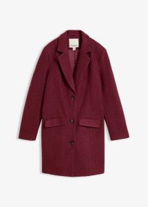 Płaszcz typu blazer z wełny walcowanej. Szare płaszcze bonprix, bez wzorów, z wełny, bez kaptura. Za 429,99 zł.