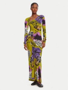 Desigual Sukienka codzienna Neckline Lacroix 25WWVK37 Zielony Slim Fit. Zielone sukienki Desigual, na co dzień, xl, bez wzorów, z wiskozy, bez kołnierzyka, bez ramiączek, proste. Za 629,99 zł.