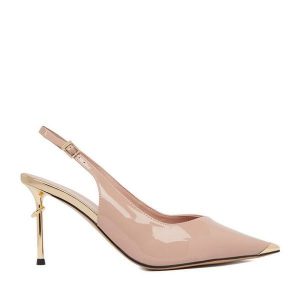 Szpilki Eva Minge. Brązowe szpilki Eva Minge, bez wzorów, bez obcasa. Za 449,99 zł.