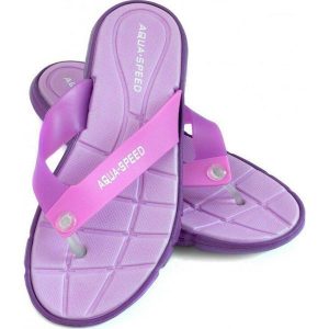 Japonki basenowe damskie Aqua Speed Bali. Fioletowe klapki Aqua-Speed, bez wzorów, bez obcasa. Za 36,99 zł.