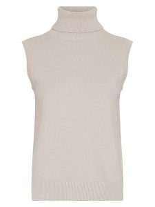 MOSS COPENHAGEN Bezrękawnik w kolorze beżowym rozmiar: M/L. Brązowe golfy Moss Copenhagen, bez wzorów. Za 114,45 zł.