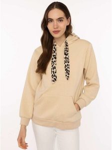 Zwillingsherz Bluza "Strong Soul" w kolorze beżowym rozmiar: L/XL. Brązowe bluzy Zwillingsherz, l, bez wzorów, z kapturem. Za 159,95 zł.