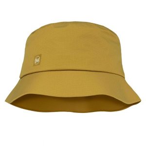 Kapelusz BUFF RAIN BUCKET HAT SOLID GINGKO. Brązowe kapelusze Buff, bez wzorów, sportowe. Za 219,90 zł.