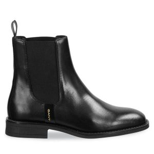 Sztyblety Gant. Czarne botki GANT, bez wzorów, bez obcasa, na płaskiej podeszwie, bez zapięcia. Za 579,99 zł.