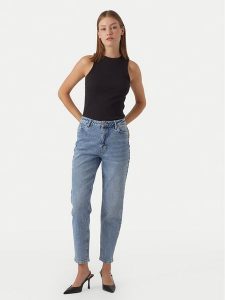 Vero Moda Jeansy Linda 10291018 Niebieski Mom Fit. Niebieskie jeansy Vero Moda, bez wzorów, z bawełny. Za 189,99 zł.