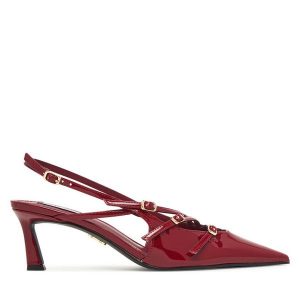 Czółenka Steve Madden. Czerwone czółenka Steve Madden, bez wzorów, bez obcasa, bez zapięcia. Za 359,99 zł.
