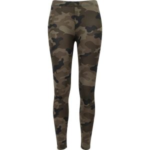 Damskie klasyczne legginsy miejskie skinny. Brązowe legginsy Urban Classics, bez wzorów. Za 105,50 zł.