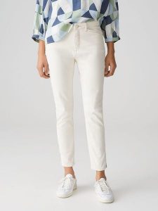 OPUS Dżinsy "Elma" - Slim fit - w kolorze białym rozmiar: 40/L28. Białe jeansy Opus, bez wzorów, z podwyższonym stanem. Za 173,99 zł.