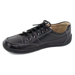 Barefoot Damskie minimalistyczne półbuty skórzane OLIVIER 770 czarne. Czarne półbuty bez wzorów, ze skóry, bez obcasa, bez zapięcia. Za 453,66 zł.