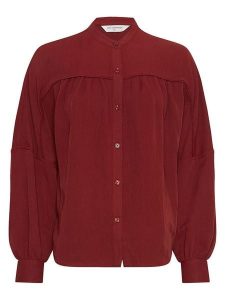 MOSS COPENHAGEN Bluzka "Madie" w kolorze bordowym rozmiar: L/XL. Czerwone bluzki Moss Copenhagen, l, bez wzorów, bez kołnierzyka, bez ramiączek. Za 188,40 zł.