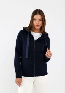 Bluza z kapturem B-LAILA. Niebieskie bluzy Volcano, m, bez wzorów, z bawełny, z kapturem. Za 159,99 zł.