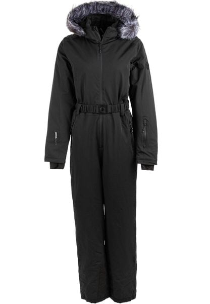 Damski kombinezon narciarski Whistler Courtney. Czarne kombinezony WHISTLER, bez wzorów, z materiału, eleganckie, bez kołnierzyka, bez ramiączek. Za 439,50 zł.