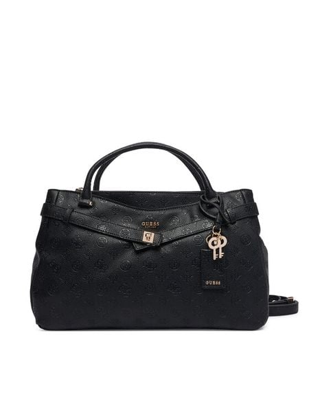 Guess Torebka Ella Logo HWPD97 46060 Czarny. Czarne torebki klasyczne Guess, z aplikacjami, ze skóry, bez dodatków. Za 634,99 zł.