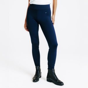Legginsy jeździeckie damskie 500 full grip. Brązowe legginsy FOUGANZA, bez wzorów, z lycry, z podwyższonym stanem, długie. Za 169,99 zł.