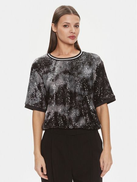 Liu Jo Bluzka TA4060 J4623 Czarny Regular Fit. Czarne bluzki Liu Jo, s, bez wzorów, z syntetyku, bez kołnierzyka, bez ramiączek. Za 379,99 zł.