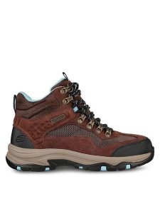 Skechers Trapery Trego Base Camp 167008/CHOC Brązowy. Brązowe buty zimowe Skechers, ze skóry, bez obcasa, bez zapięcia. Za 429,99 zł.