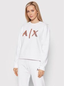 Armani Exchange Bluza 3LYM79 YJ9UZ 1100 Biały Regular Fit. Białe bluzy Armani Exchange, xs, bez wzorów, z bawełny, bez kaptura. Za 319,99 zł.