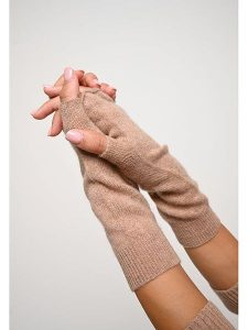AUTHENTIC CASHMERE Kaszmirowe mankiety "Serre" w kolorze beżowym rozmiar: onesize. Brązowe rękawiczki AUTHENTIC CASHMERE, bez wzorów, z kaszmiru. Za 148,96 zł.