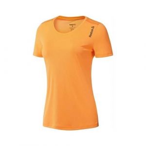 Koszulka treningowa damska Reebok Ess Running. Brązowe bluzki Reebok, xs, bez wzorów, sportowe, bez kołnierzyka, bez ramiączek. Za 133,00 zł.