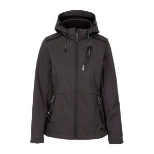 Kurtka Soft Shell Damska Neman TP75. Szare kurtki Trespass, s, bez wzorów, z softshellu, bez kaptura. Za 275,99 zł.