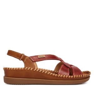 Sandały Pikolinos. Czerwone sandały Pikolinos, bez wzorów, bez obcasa, na płaskiej podeszwie, bez zapięcia. Za 559,99 zł.