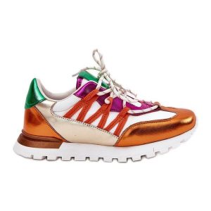 Skórzane Półbuty Sneakersy Damskie Artiker 56C1737 Multikolor wielokolorowe. Półbuty bez wzorów, ze skóry, bez obcasa, bez zapięcia. Za 379,85 zł.