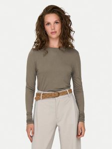 JDY Bluzka Suma 15311144 Brązowy Regular Fit. Brązowe bluzki JDY, xs, bez wzorów, z wiskozy, bez kołnierzyka, bez ramiączek. Za 49,99 zł.