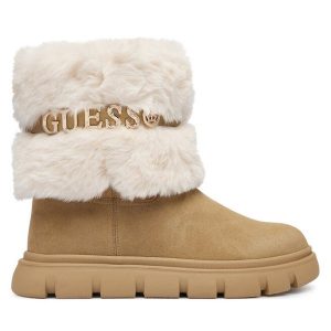 Śniegowce Guess. Brązowe buty zimowe Guess, bez obcasa, bez zapięcia. Za 634,99 zł.