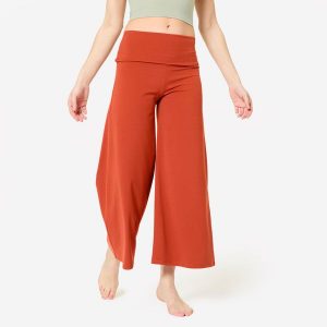 Spodnie fitness damskie Domyos 7/8. Brązowe rurki DOMYOS, z elastanu. Za 159,99 zł.