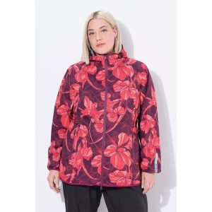 Damskie Kurtka przeciwdeszczowa lekka wodoodporna kaptur można ją łatwo schować. Czerwone kurtki Ulla Popken, plus size, bez wzorów, z materiału, bez kaptura. W wyprzedaży za 311,99 zł.