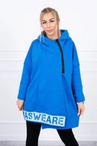 Bluza ocieplana z suwakiem chabrowa. Niebieskie bluzy KESI, l, bez wzorów, z bawełny, bez kaptura. Za 278,10 zł.