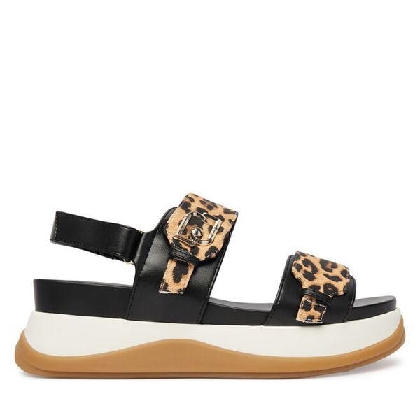 Sandały Liu Jo. Czarne sandały Liu Jo, bez wzorów, bez obcasa, na płaskiej podeszwie, bez zapięcia. Za 599,99 zł.