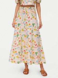 Vero Moda Spódnica maxi Elena 10351018 Beżowy jasny Regular Fit. Brązowe spódnice Vero Moda, s, bez wzorów, z bawełny, maxi. Za 219,99 zł.
