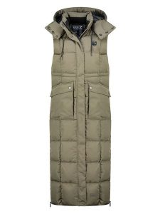 Geographical Norway Kamizelka pikowana "Varda" w kolorze khaki rozmiar: S. Brązowe kamizelki Geographical Norway, s, bez wzorów, bez kołnierzyka, bez ramiączek, bez kaptura. Za 256,70 zł.