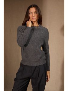 Perfect Cashmere Kaszmirowy sweter "Oceane" w kolorze antracytowym rozmiar: XL. Czarne swetry oversize Perfect Cashmere, xl, bez wzorów, z kaszmiru, bez ramiączek. Za 478,99 zł.