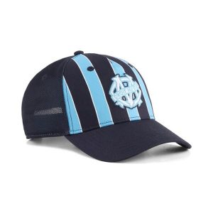 Czapka typu trucker Olympique Marsylia KING PUMA. Niebieskie czapki Puma, bez wzorów, klasyczne. Za 129,00 zł.