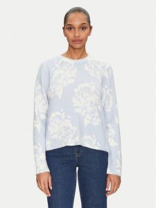 Morgan Sweter 251-MPETAL Błękitny Regular Fit. Niebieskie swetry klasyczne Morgan, s, z syntetyku, bez kołnierzyka. Za 149,99 zł.