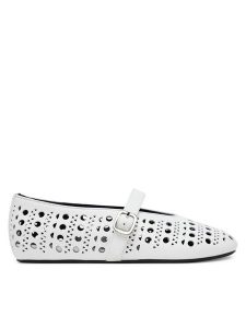 Badura Baleriny ELAN-SLT24067P-55 Biały. Białe balerinki Badura, bez wzorów, ze skóry, bez obcasa, bez zapięcia. Za 279,99 zł.